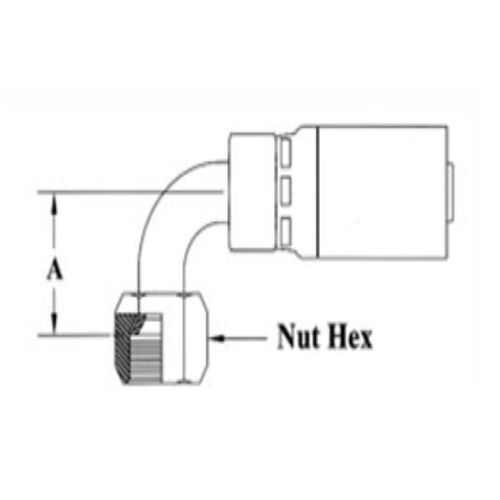 1/4 HOSE 1/2X20 JIC/SAE DUAL 90 FE SWVL