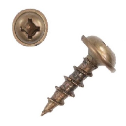 #8 x 3/4 in. Round Washer Head, Bronze, Combo drive- square/phillips