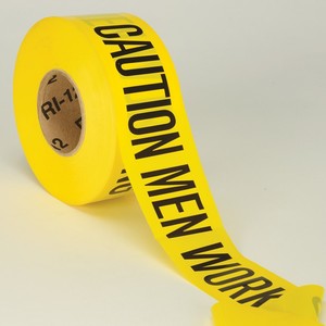 3 Mil Yellow Barrier Tape 3 Inches x 1,000 Feet  Caution Men Working