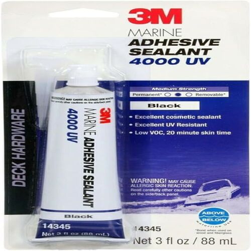 3M™ Marine Adhesive Sealant 4000 UV, Black, 3 oz Tube