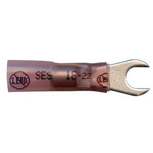 Supreme Solder/Seal #10 Stud Spade Connector - Red - 22-18 AWG