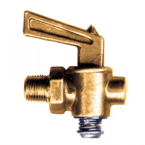Brass Drain Cock - Ground Key Plug Type Lever Handle - 1/4 Inch Male Pipe Thread (MPT)