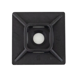 Self-Adhesive Cable Tie Mounting Pads- Black (1" x 1")