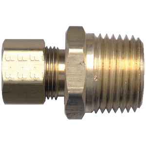 Brass Compression - Poly Tubing Connector - Tube to Male Pipe - 5/16 In Tube x 1/8 In Male Pipe Thread (MPT)