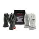 Electrical Insulated And Leather Protector Glove Set With Protective Bag- Black - Size 12 - Ckass 0