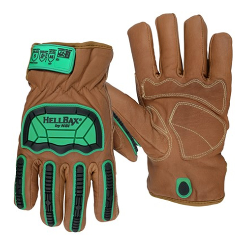 NSI HellBax Thinsulate Lined ANSI Cut Level A6 Leather Impact Gloves,Small