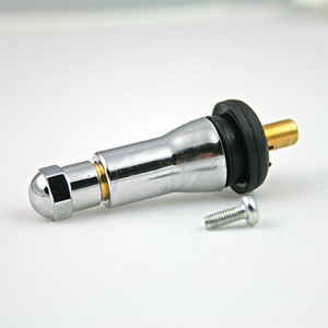 TPMS Rubber Snap-In Valve with Chrome Sleeve & Cap