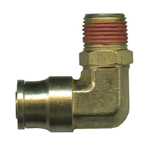 Brass Push-To-Connect - DOT Air Brake - Nylon Tubing 90-Degree Swivel - 1/4 In Tube x 1/8 In Male Pi