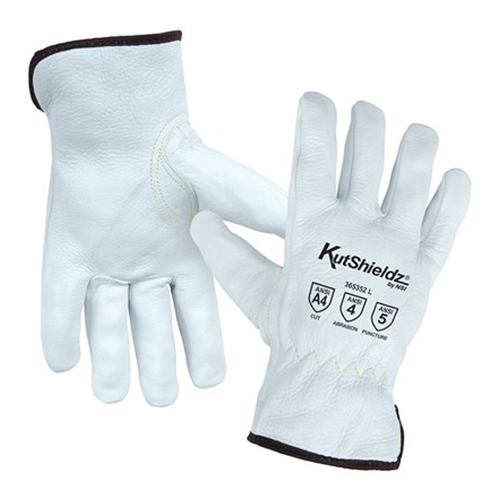 NSI KutShieldz Kevlar® ANSI Cut Level A4 Leather Driver Gloves, Xsmall