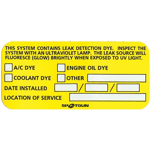 A/C Dye Service Label
