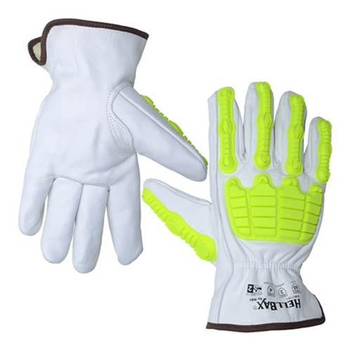 NSI HellBax Impact & Level A8 Cut Resistant Leather Driver's Gloves,Large