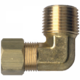 Brass Compression - Poly Tubing 90-Degree Elbow - Tube to Male Pipe - 1/4 In Tube x 1/4 In Male Pipe Thread (MPT)