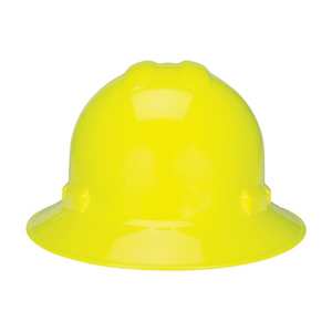 NSI Power Shell® II 4-Point Ratchet Suspension Full Brim Hard Hat, Hi-Vis Lime