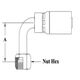 5/8 HOSE 1X14 90 ORF FE SWVL MDROP