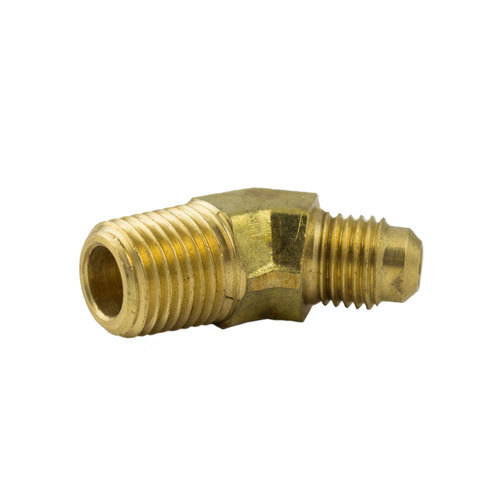 Brass SAE 45-Degree Flare 45-Degree Elbow - Tube to Male Pipe - 3/8 Inch Tube x 3/8 Inch Male Pipe Thread (MPT)