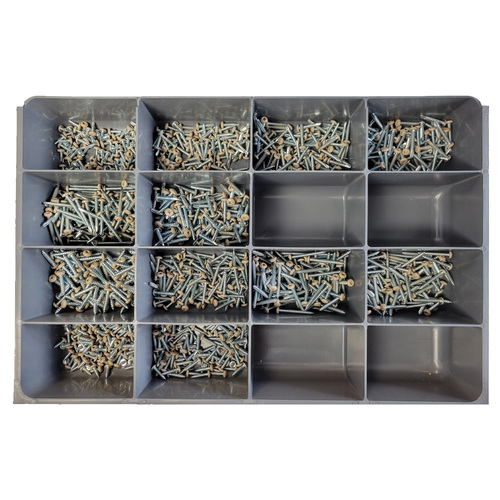 Tan Square Pan Tek And Self Tapping Zinc Screw Assortment 1200 Pieces Hardware Fasteners 