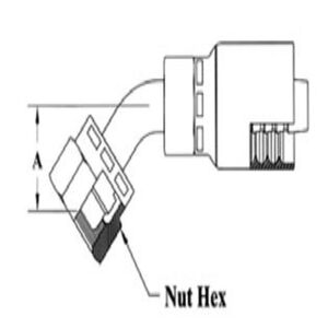 3/4" H X M30X2.0 DIN LT FE SWV 45 BEND