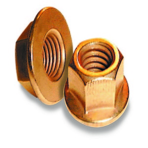 Hex Flange Nut Copper M8-1.25xM13x10mm