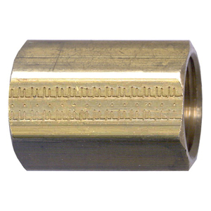 Brass SAE 45-Degree Inverted Flare Coupling - 3/8 Inch Tube x 3/8 Inch Tube