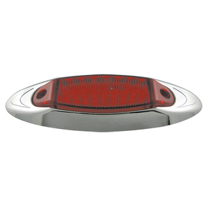 Red Clearance Marker Chrome Bezel 6 LEDS 6 5/8"X 2 1/8"X 7/8"