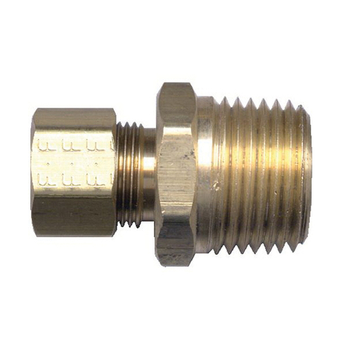 Brass Compression - Fittings Connector - Tube to Male Pipe - 3/8 Inch Tube x 3/8 Inch Male Pipe Thread (MPT)
