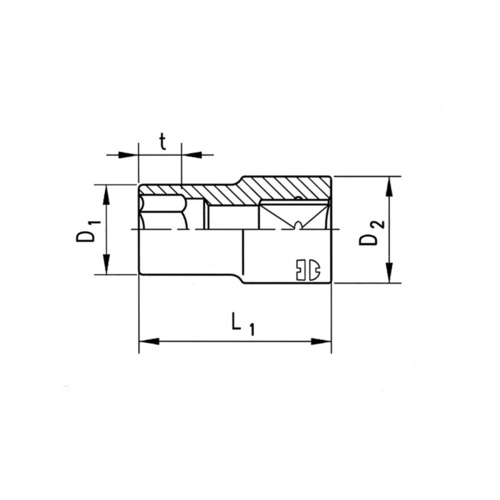 ZEBRA 1/2 Inch Powerdriv® (12-Point) Socket - Short -  15mm