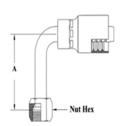 1/2 HOSE 13/169X16 ORF 90 FE SWVL LDROP