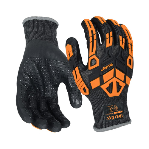 NSI HellBax Cut Resistant A5 Gloves with TPR Protection - Orange -2XLarge