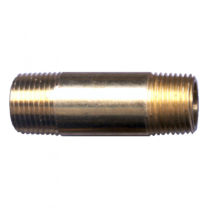 Brass Pipe - Fittings Long Nipple - 1/4 Inch Male Pipe Thread (MPT) x 2 Inch Overall Length (OAL)