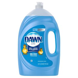 Ultra Liquid Dish Detergent, Dawn Original, 75 oz Flip-Cap Bottle, 6/Carton