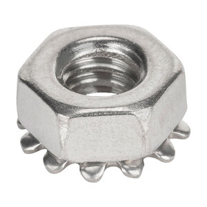 1/4-20 Hex Flange Nut With Serrations - Standard - 316 Stainless Steel