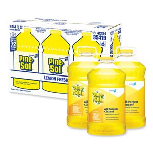 Pine-Sol All Purpose Cleaner, Lemon Fresh, 144Oz/Bottle, 3/Carton