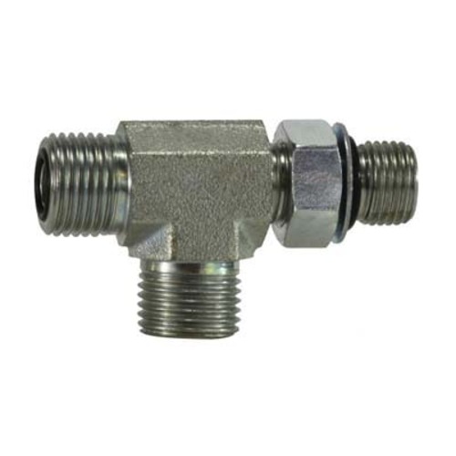 9/16-18X7/16-20 (3/8 OD) O Ring Face Seal to O Ring Branch Tee