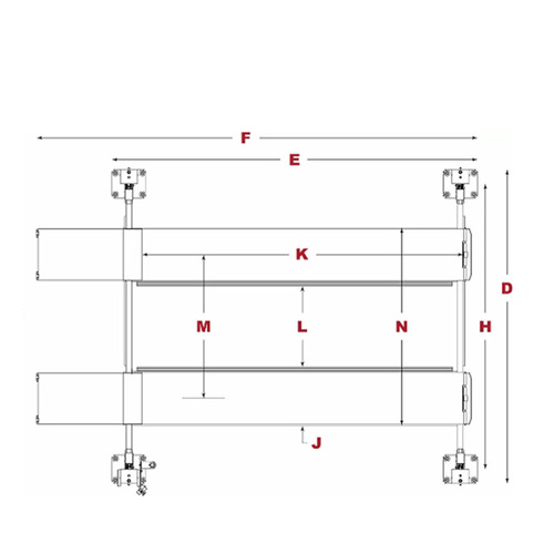 HD-7P / 7,000lb Capacity 4 Post Wide Car Lift / High Rise