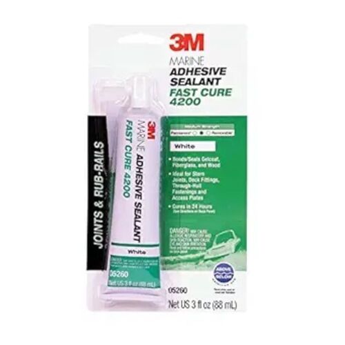 3M Marine Adhesive Sealant 4200FC, Fast Cure, White, 3 oz Tube, 6/Case