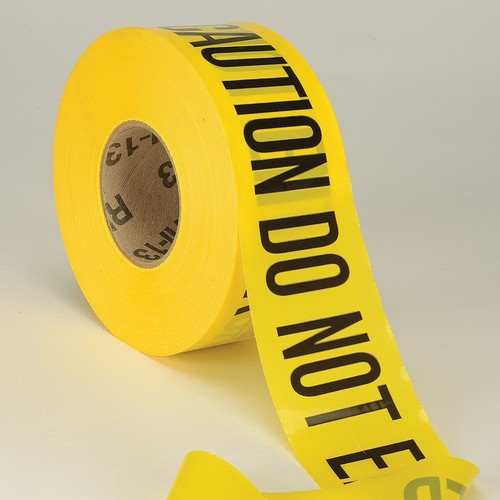 Yellow Caution / Do Not Enter Barrier Tape - 3 Inch x 1000 Feet - 3 Mil