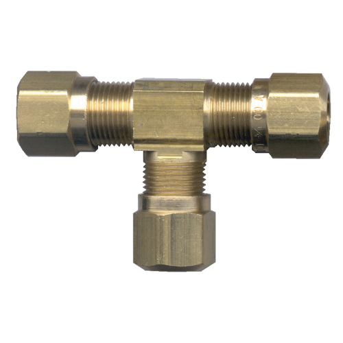 Brass DOT Air Brake - Fittings For SAE J844D - Nylon Tubing Tee-Tube Three Ends 1/2 Inch Tube