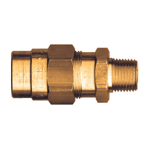 Brass DOT Air Brake Coupler Assembly - 3/8 In Hose Inner Diameter x 1/2 In Male Pipe Thread (MPT)