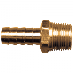 Brass Hose Barb - 5/8 Inch Hose Inner Diameter (HID) x 1/2 Inch Male Pipe Thread (MPT)