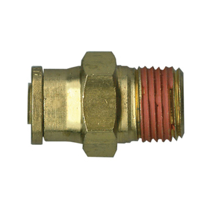 Brass Push-To-Connect - DOT Air Brake - Nylon Tubing Male Connector - 1/4 Inch Tube x 3/8 Inch Male Pipe Thread (MPT)