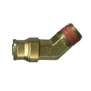Brass Push-To-Connect - DOT Air Brake - Nylon Tubing 45-Degree Elbow - 1/2 Inch Tube x 3/8 Inch Male Pipe Thread (MPT)