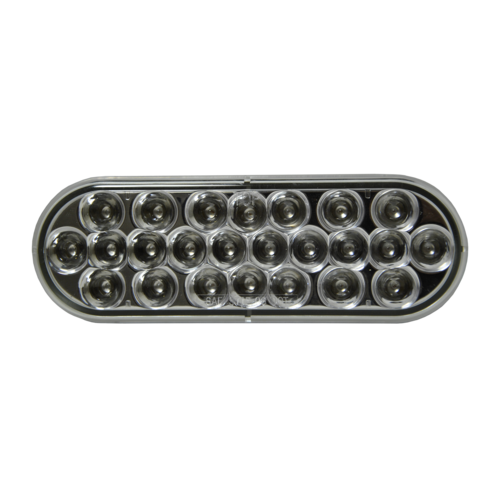Clear Back up Oval 24 LEDS 6 1/2