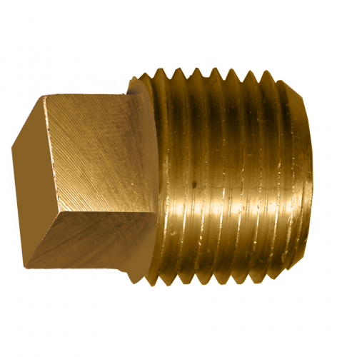Brass Pipe - Fittings Plug Square Head - 1/2 Inch Pipe