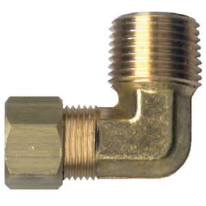 Brass Air Shift Transmission - Fittings 90-Degree Elbow Tube to Male Pipe - 1/8 Inch Tube x 1/8 Inch Male Pipe Thread (MPT)