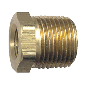 Brass Pipe - Fittings Bushing - 1/2 Inch Male Pipe Thread (MPT) x 1/4 Inch Female Pipe Thread (FPT)