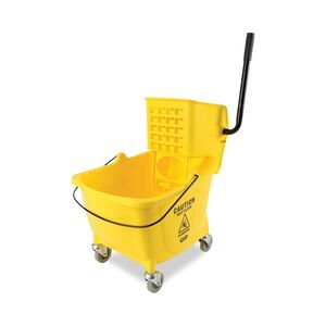 Side-Squeeze Wringer/Bucket Combo, 8.75 Gallon, Yellow/Silver