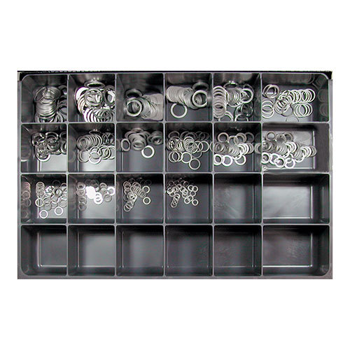 Flat Aluminum Sealing Ring Assortment - 400 Pcs