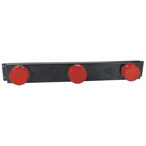 Red Light Bar 3- 2" Round Lamps With 4 LEDS Each 16"X 2"X 1 3/8"