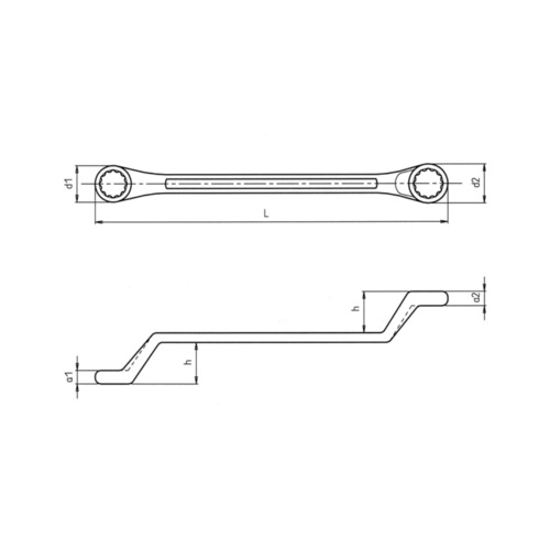 ZEBRA POWERDRIV® (12-Point) Double Box End Wrench - Deep Offset - 16mm x 19mm