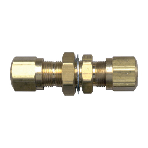 Brass DOT Air Brake - Fittings For SAE J844D - Nylon Tubing Bulkhead Unions - 1/4 Inch Tube